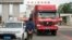 Một xe hàng Triều Tiên tại cửa khẩu với tỉnh Cát Lâm, Trung Quốc (ảnh tư liệu, 9/2017)