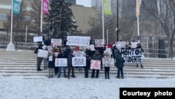 Protest podrške studentima u Edmontonu, 15. mart 2025. (courtesy/Sonja Varga)