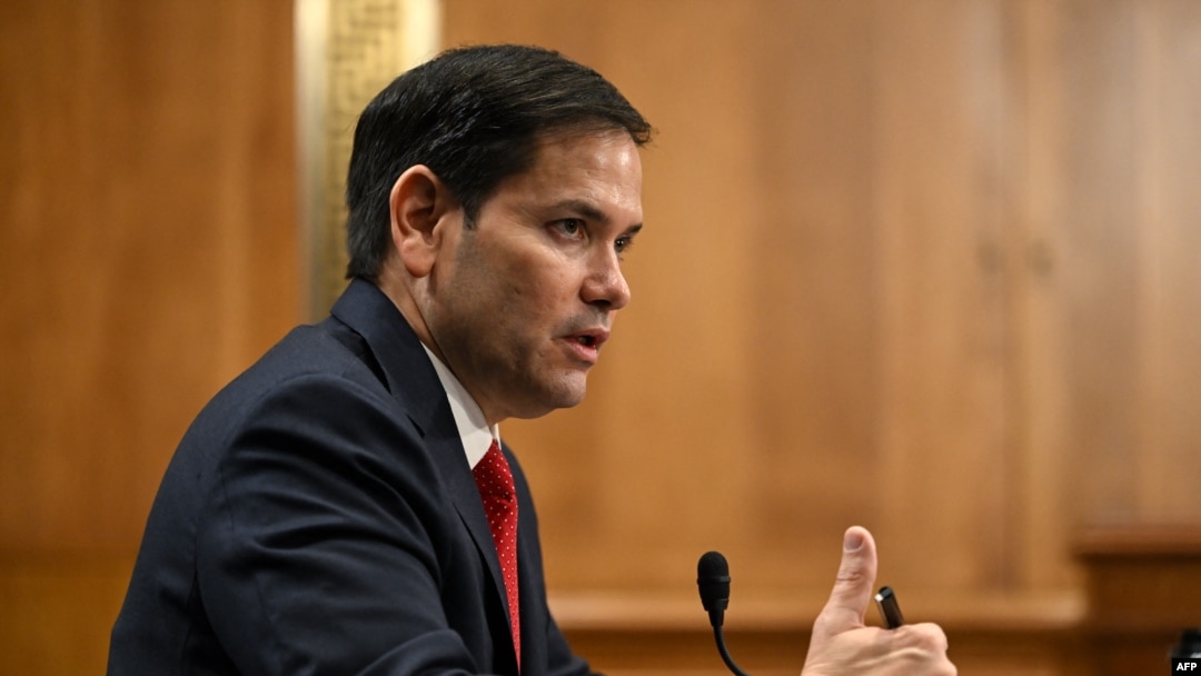 U.S. Senator Marco Rubio testifies in Washington before a Senate Foreign Relations Committee hearing on his nomination to be Secretary of State, Jan, 15, 2025. 