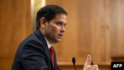 U.S. Senator Marco Rubio testifies in Washington before a Senate Foreign Relations Committee hearing on his nomination to be Secretary of State, Jan, 15, 2025. 