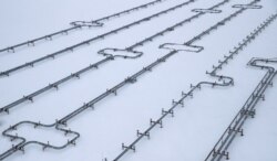 A view shows pipelines at a gas processing facility, operated by Gazprom company, at Bovanenkovo gas field on the Arctic Yamal peninsula, Russia, on May 21, 2019.