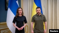 Санна Марин и Владимир Зеленский. Киев, 16 мая 2022 г. 