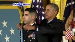 VOA60 America - President Obama awarded the Medal of Honor to retired U.S. Army Captain Florent Groberg