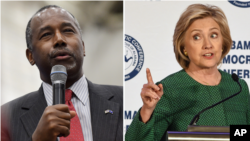 Hillary Clinton dan Ben Carson, kandidat presiden AS.