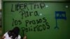 Estudiantes universitarios protestan exigiendo al gobierno del presidente nicaragüense Daniel Ortega la liberación de presos políticos en Managua, el 3 de febrero de 2020.