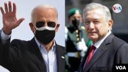 Composición del presidente de EE.UU., Joe Biden, a la izquierda, y de su homólogo de México, Andrés Manuel López Obrador, quienes conversarán de manera virtual el 1 de marzo de 2021.