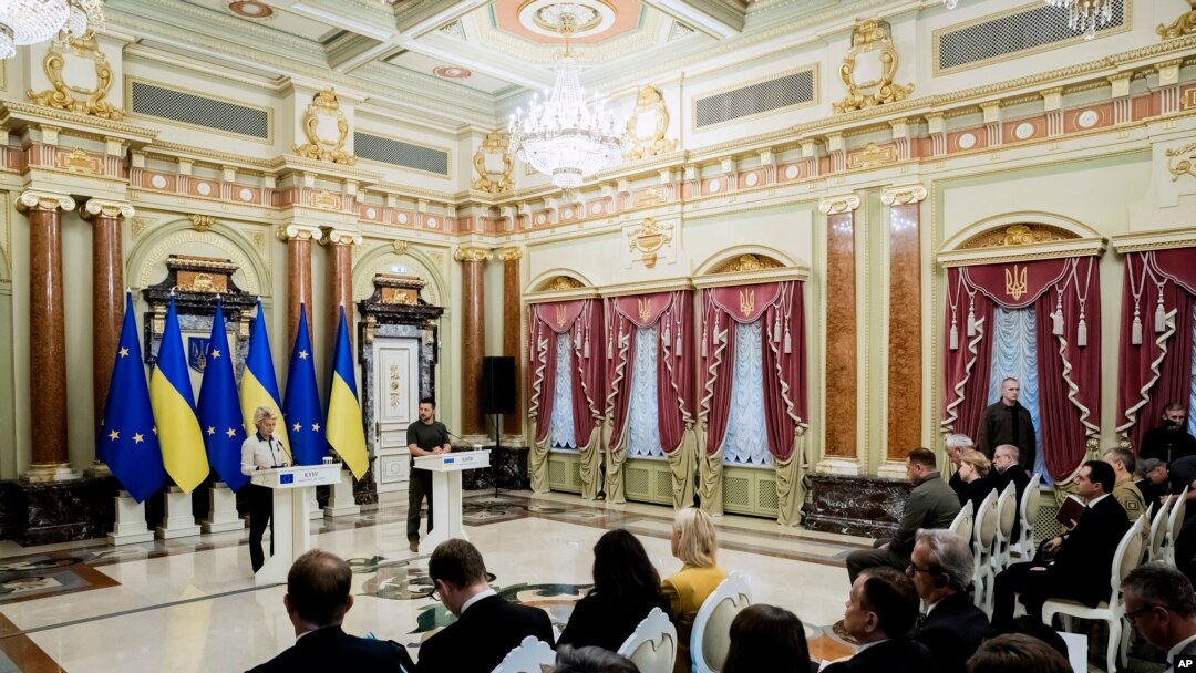 Conferência de imprensa em Kiev para assinalar a visita da Presidente da Comissão Europeia, Ursula von der Leyen. 