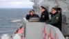 Російський президент Володимир Путін на кораблі російського флоту під час військивх навчань біля Криму 9 січня 2020 р.