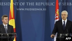 Predsednici Makedonije i Srbije na konferenciji za novinare nakon razgovora u Beogradu