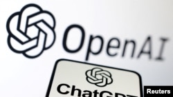 FILE - Illustration shows OpenAI and ChatGPT logos