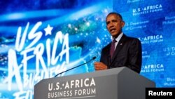 U.S. President Barack Obama speaks at the U.S.- Africa Business Forum in New York, U.S., September 21, 2016.