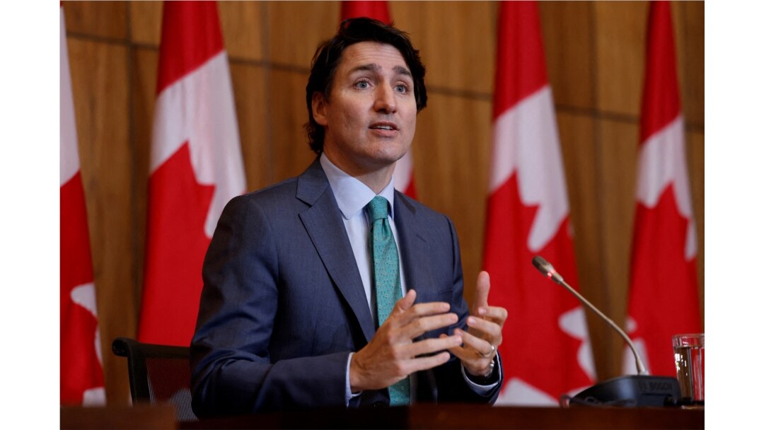 Perdana Menteri Kanada Justin Trudeau dalam sebuah konferensi pers di Ottawa, Kanada, pada 5 Januari 2022. (Foto: Reuters)