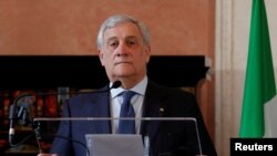 FILE Italian Foreign Minister Antonio Tajani during a news conference in Rome, Italy. Taken Feb.9, 2023. 