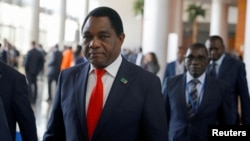 Rais wa Zambia Hakainde Hichilema alipodhuria mkutano wa Umoja wa Afrika mjini Addis Ababa. Picha na Reuters 