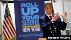 File - New York Governor Andrew Cuomo announces new walk-in pop-up vaccination sites for Bodega, grocery store and supermarket workers in New York