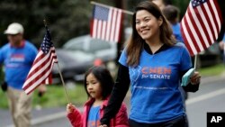 2017年5月29日亞太裔美國人投票促進會執行主任陳棣芳競選州參議員資料照。