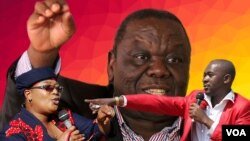 UNkosikazi Thokozani Khuphe, umuyi uMorgan Tsvangirai loMnu. Nelson Chamisa.