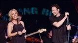 <em>X-Files</em> actor David Duchovny is joined by actress Gillian Anderson for a surprise performance of Neil Young&#39;s &quot;Helpless&quot; at The Cutting Room in New York, May 12, 2015, . Duchovny performed songs from his debut album <em>Hell Or Highwater</em>.