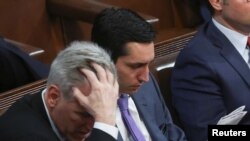 U.S. representatives gather to try to elect a new Speaker of the House at the U.S. Capitol in Washington