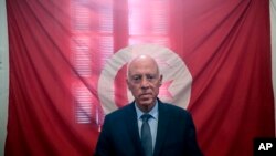 Le président tunisien Kais Saied, à Tunis, Tunisie, mardi 17 septembre 2019. (Photo AP / Mosa'ab Elshamy)