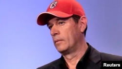 FILE - Andrej Sisko, leader of the United Slovenia party, participates in TV debate before parliamentarian elections in Ljubljana, Slovenia, May 7, 2018. 