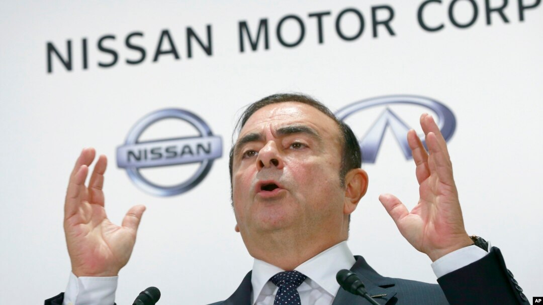 FILE - Nissan Motor Co. CEO Carlos Ghosn speaks during a press conference in Tokyo, Oct. 20, 2016.