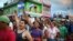 Central American migrants traveling with the annual Stations of the Cross caravan march to call for migrants' rights and protest the policies of U.S. President Donald Trump and Honduran President Juan Orlando Hernandez, in Matias Romero, Oaxaca State, Mexico, April 3, 2018. 