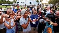 Luis Manuel Otero Alcantara, a Cuban dissident artist, speaks to the media and the members of the Cuban community, in Miami, Florida, U.S., July 18, 2026.