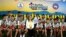 The 12 boys and their soccer coach who were rescued from a flooded cave arrive for a news conference in the northern province of Chiang Rai, Thailand, July 18, 2018. 