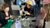 Diners sample vegan dishes at a "Future 50 Foods" tasting at the Pompidou Center in Paris. 