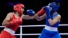 奥运拳击女子66级公斤的16强赛中仅花了46秒就击败意大利选手安吉拉·卡里尼。(美联社：2024年8月1日)