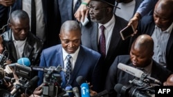 Emmanuel Ramazani Shadary, candidat ya FCC (Front commun pour le Congo) na bapanzi sango na Kinshasa, 29 décembre 2018.