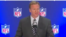 El Comisionado de la NFL Roger Goodell en conferencia de prensa el 18 de octubre de 2017