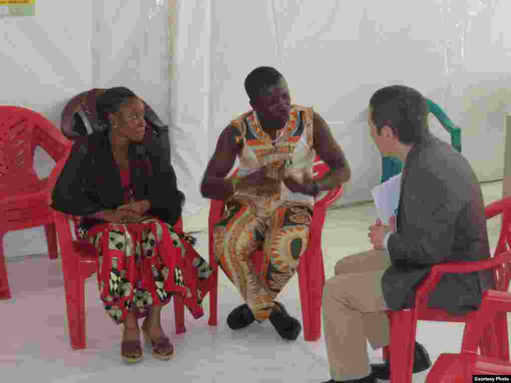 CDC Director Dr. Tom Frieden listens to Ebola survivers about stigmas they encountered, at Military Hospital 34 in Sierra Leone. (Courtesy - U.S. Centers for Disease Control)