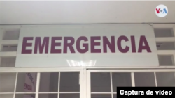 Letrero de "Emergencia" en un hospital en Caracas, Venezuela. Foto: Captura de video.
