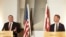 Danish Foreign Minister Jeppe Kofod (R) and US Secretary of State Mike Pompeo give a joint press conference in Copenhagen, Denmark on July 22, 2020. -