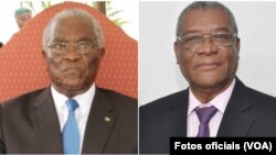 Les candidats à l'élection présidentielle : l'ancien président Manuel Pinto da Costa et le nouveau président Evaristo Carvalho.