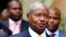 FILE - Uganda's President Yoweri Museveni (front R), July 31, 2013. 