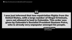 တရားမဝင်နေထိုင်သူများ ပြန်ပို့ရေး အမေရိကန်-ကိုလံဘီယာ သဘောတူညီမှုရ