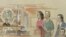 Tranh phác họa nghi phạm Ryan W. Routh mưu sát cựu tổng thống Donald Trump, ra tòa tại West Palm Beach, Florida, ngày 16/9/2024.