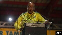 Le président de l'Afrique du Sud, Jacob Zuma, prend la parole lors de la 54ème conférence nationale de l'ANC (African National Congress) à Johannesburg, le 16 décembre 2017.