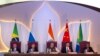 Leaders of BRICS nations, from left, Brazilian President Michel Temer, Russian President Vladimir Putin, Indian Prime Minister Narendra Modi, Chinese President Xi Jinping and South African President Jacob Zuma listen to the BRICS Business Council report d