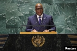 FILE - Democratic Republic of Congo President Felix Antoine Tshisekedi Tshilombo addresses the 78th Session of the U.N. General Assembly in New York City, U.S., September 20, 2023.