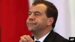 FILE - Russia's Prime Minister Dmitri Medvedev.