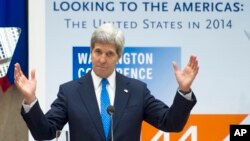El secretario John Kerry pidió a los líderes de América Latina seguir trabajando juntos por los mismos ideales de paz, crecimiento económico y prosperidad.