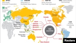參與TPP的１２個環太平洋國家