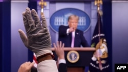 El presidente Donald Trump durante la rueda de prensa celebrada este martes en la Casa Blanca.