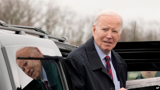 President Joe Biden arrives to board Air Force One, March 5, 2024, in Hagerstown, Md.