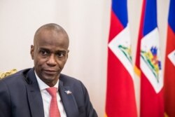 FILE - Haitian President Jovenel Moise sits at the Presidential Palace during an interview, in Port-au-Prince, Haiti, Oct. 22, 2019.