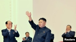 Kim Jong-Un mendapatkan gelar dan jabatan baru di Pyongyang (11/4).